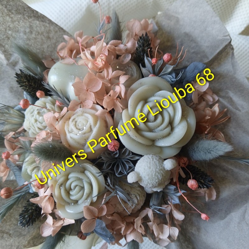 Bouquet de Cire Gris & Champagne