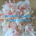 Bouquet de Fleurs de Cire Rose & Blanc