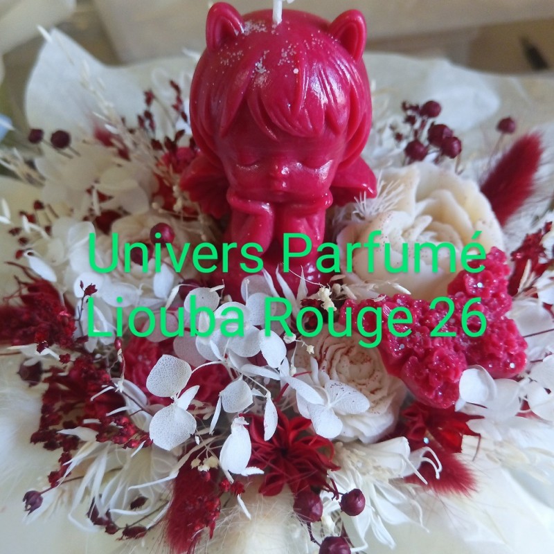 Bouquet de Fleurs de Cire Rouge et Blanc