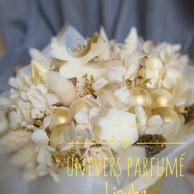 Bouquet de Fleurs de Cire Noël Or