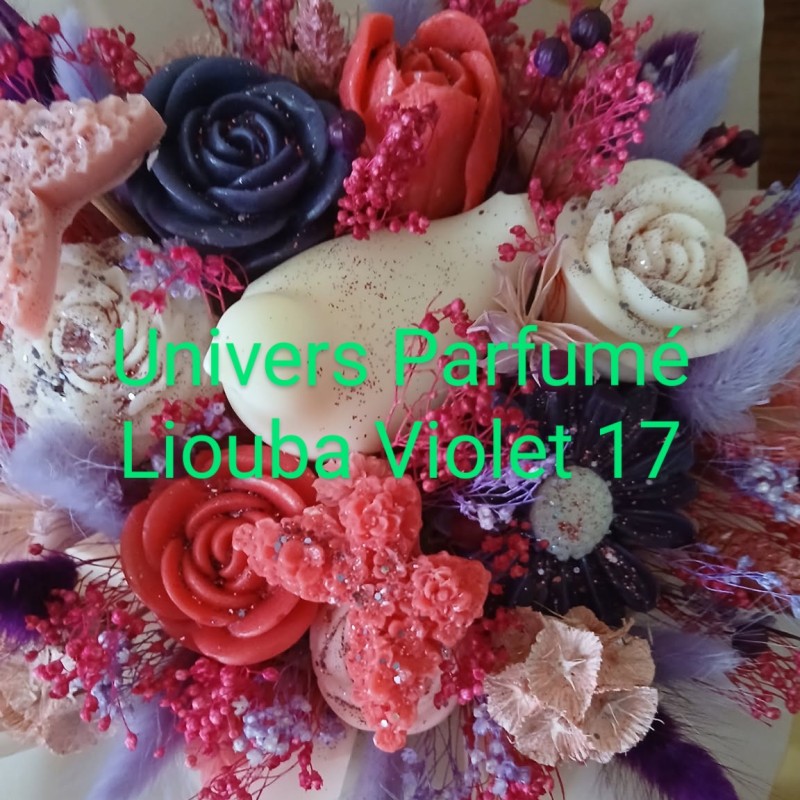 Bouquet de Fleurs de Cire VIOLET