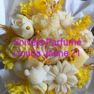 Bouquet de Fleurs de Cire JAUNE