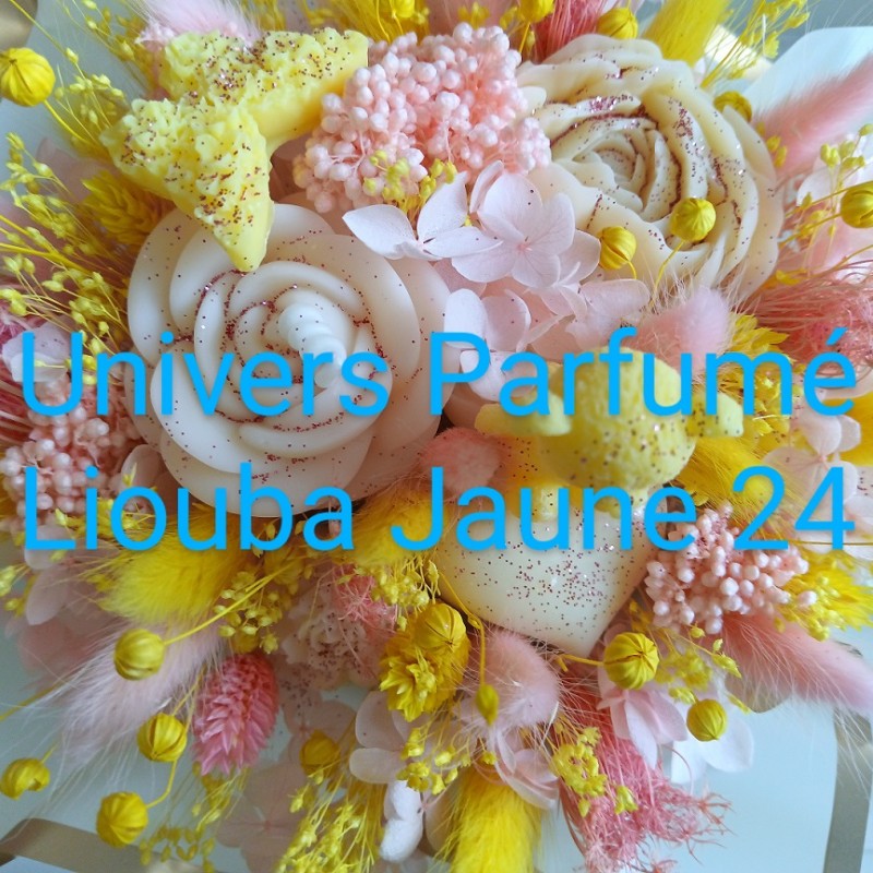 Bouquet de Fleurs de Cire JAUNE