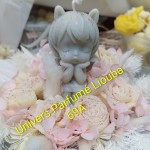 Bouquet de Fleurs de Cire Gris & Rose