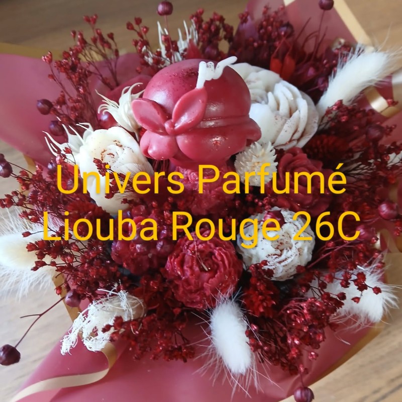 Bouquet de Fleurs de Cire Rouge et Blanc